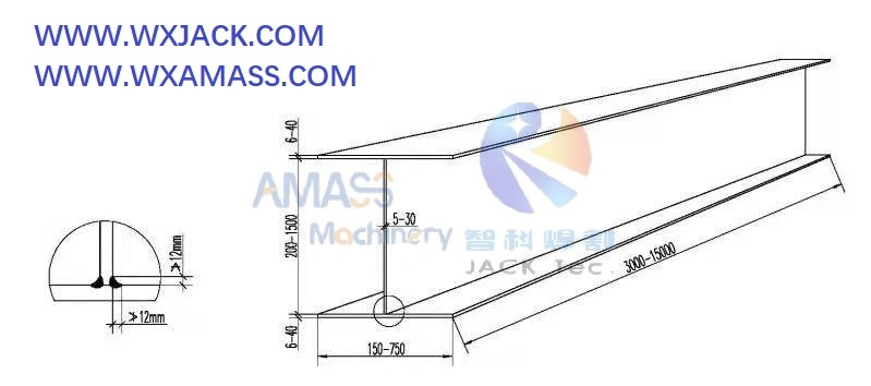 Automatic Fit up Full 3 in 1 T I H Beam Assembly Welding Straightening Integral Function Steel Structure Production Fabrication Machine Line