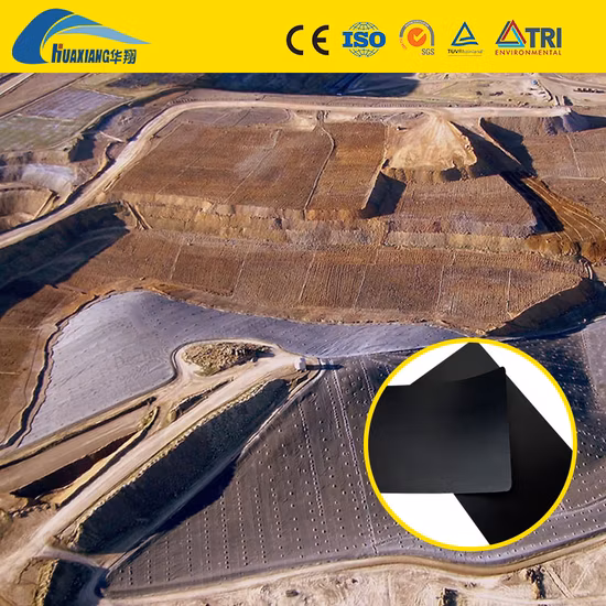  두께 0.50 - 3.00mm.  환경 보호를 위한 누수 방지, 불침투성, 양면, 매끄럽고 질감이 있는 HDPE 지오멤브레인